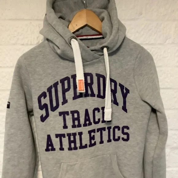 Superdry Tri League Hoodie - Size XS - Grey - Cotton - P2P 18โ - Picture 2 of 5